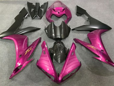 Estilo Rosa Intenso & Fibra De Carbono 04-06 Yamaha R1 Carenado