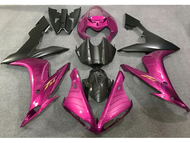 Estilo Rosa Intenso & Fibra De Carbono 04-06 Yamaha R1 Carenado Estilo Rosa Intenso & Fibra De Carbono 04-06 Yamaha R1 Carenado