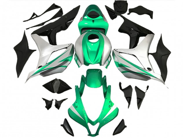 Estilo Verde Brillante & Plateado OEM 07-08 Honda CBR600RR Carenado Estilo Verde Brillante & Plateado OEM 07-08 Honda CBR600RR Carenado
