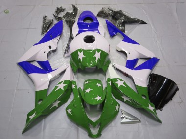 Estrellas & Rayas Verdes & Azules 07-08 Honda CBR600RR Carenado