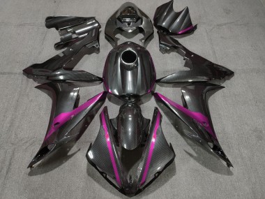Fibra De Carbono Estilo W Rosa 04-06 Yamaha R1 Carenado