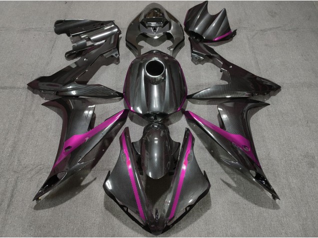 Fibra De Carbono Estilo W Rosa 04-06 Yamaha R1 Carenado
