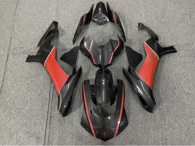 Fibra De Carbono & Rojo 15-19 Yamaha R1 Carenado Fibra De Carbono & Rojo 15-19 Yamaha R1 Carenado