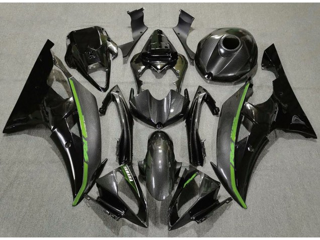 Fibra De Carbono & Verde 08-16 Yamaha R6 Carenado Fibra De Carbono & Verde 08-16 Yamaha R6 Carenado