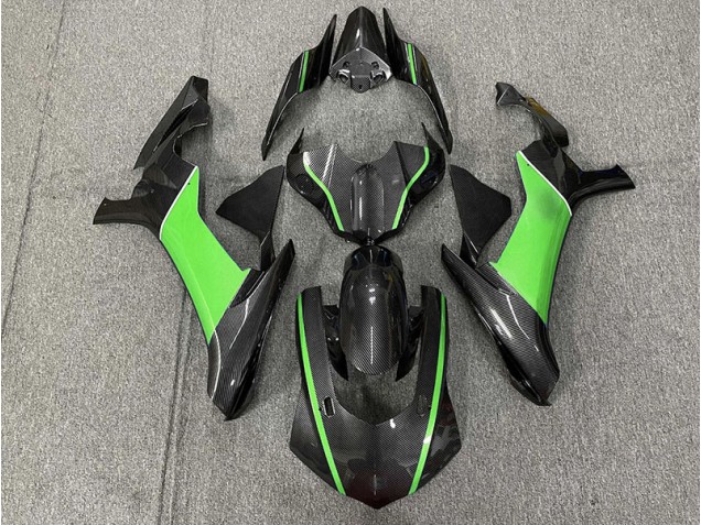 Fibra De Carbono & Verde 15-19 Yamaha R1 Carenado Fibra De Carbono & Verde 15-19 Yamaha R1 Carenado