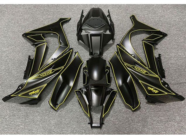 Forro Negro Mate & Amarillo 11-15 Kawasaki ZX10R Carenado Forro Negro Mate & Amarillo 11-15 Kawasaki ZX10R Carenado