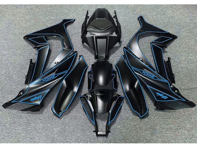 Forro Negro Mate & Azul 11-15 Kawasaki ZX10R Carenado Forro Negro Mate & Azul 11-15 Kawasaki ZX10R Carenado