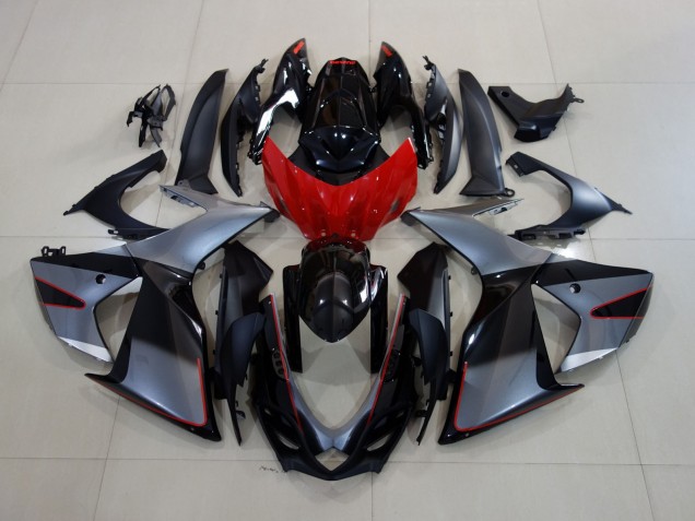 Gris Brillante / Negro Con Rojo 11-24 Suzuki GSXR 600-750 Carenado Gris Brillante / Negro Con Rojo 11-24 Suzuki GSXR 600-750 Carenado