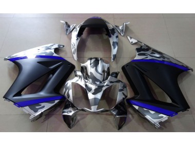 Gris Camuflaje & Azul 02-12 Honda VFR800 Carenado