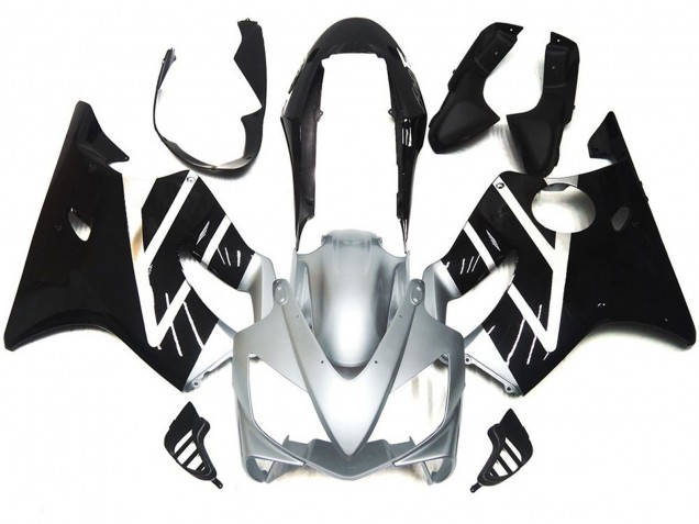 Gris Plateado & Negro Brillante 04-07 Honda CBR600 F4i Carenado Gris Plateado & Negro Brillante 04-07 Honda CBR600 F4i Carenado