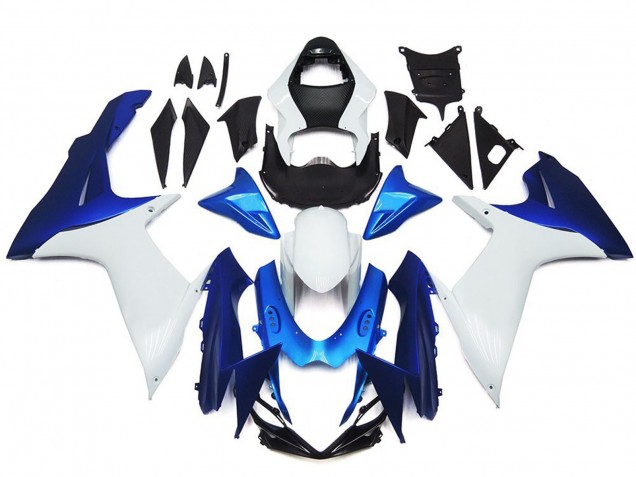 Kit De Estilo Liso Blanco & Azul 11-24 Suzuki GSXR 600-750 Carenado Kit De Estilo Liso Blanco & Azul 11-24 Suzuki GSXR 600-750 Carenado