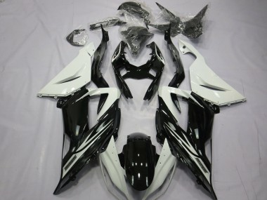 Liso Brillo Negro Blanco 13-18 Kawasaki ZX6R Carenado