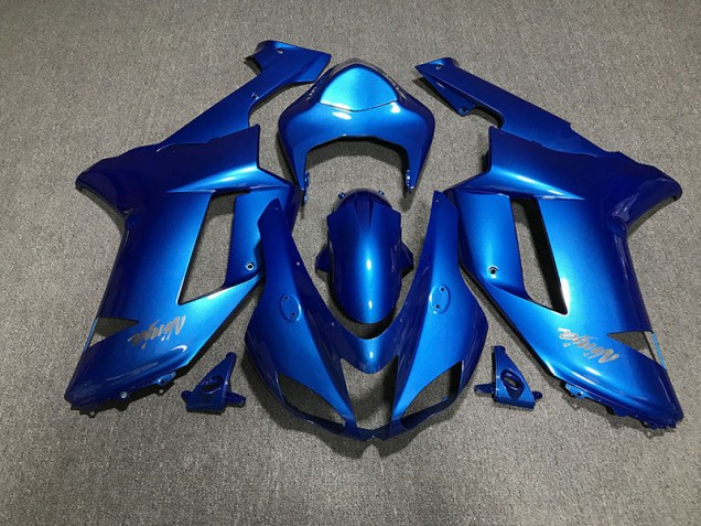 Logotipos En Azul Brillante & Cromados 07-08 Kawasaki ZX6R Carenado Logotipos En Azul Brillante & Cromados 07-08 Kawasaki ZX6R Carenado