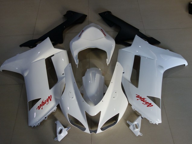 Logotipos En Blanco Brillante & Rojo 07-08 Kawasaki ZX6R Carenado Logotipos En Blanco Brillante & Rojo 07-08 Kawasaki ZX6R Carenado