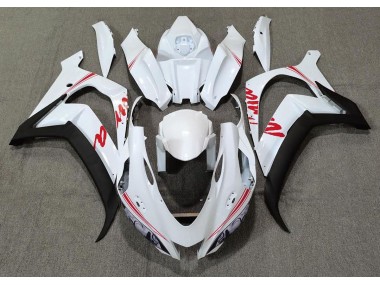 Logotipos En Blanco Perla & Rojo 16-19 Kawasaki ZX10R Carenado