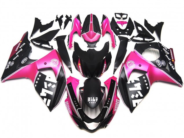 Logotipos Personalizados Rosa Mate 09-16 Suzuki GSXR 1000 Carenado Logotipos Personalizados Rosa Mate 09-16 Suzuki GSXR 1000 Carenado