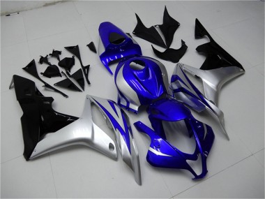 Carenados Moto Honda CBR600RR 2007-2008 - Plata Azul Negro Brillante OEM Estilo