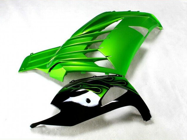 Carenado Moto Kawasaki ZX14R ZZR1400 2012-2024 - Verde Negro Brillante