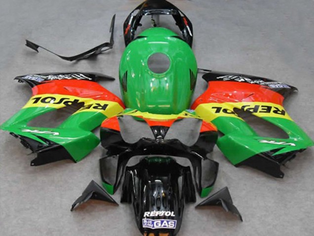Carenados Moto Honda VFR 800 2002-2013 - Verde Amarillo Rojo Negro Repsol