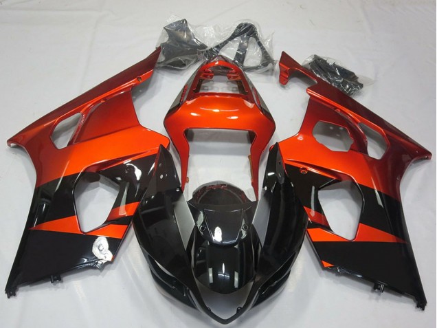 Carenados Moto Suzuki GSXR 1000 2003-2004 - Burnt Naranja Negro Brillante