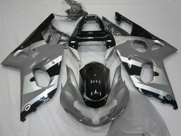 Carenados Moto Suzuki GSXR 1000 2000-2002 - Gris Plata Negro Brillante OEM Estilo