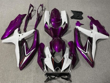 Carenado Moto Suzuki GSXR 600 / GSXR 750 2008-2010 - Blanco Púrpura Negro