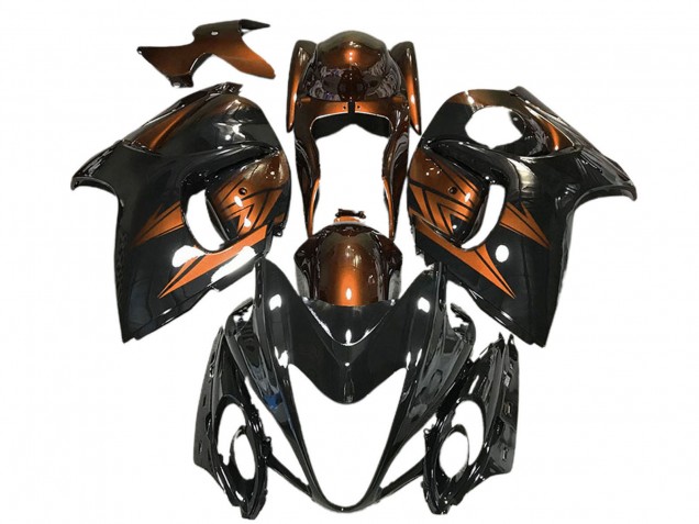 Carenados Moto Suzuki GSXR 1300 2008-2020 - Negro Brillante Naranja Profundo