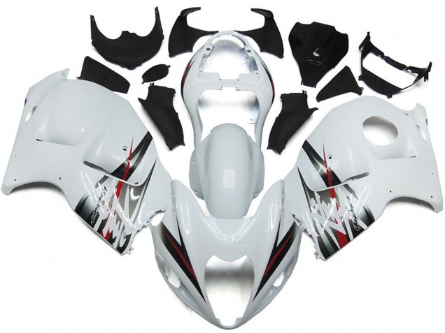 Carenados Moto Suzuki GSXR 1300 1996-2007 - Blanco Brillante Plata Estilo