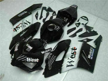 Carenados Moto Honda CBR1000RR 2004-2005 - Negro Brillante Blanco West Mobil Michelin