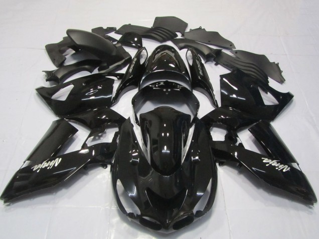 Carenados Moto Kawasaki ZX14R 2006-2011 - Negro Brillante Blanco Ninja