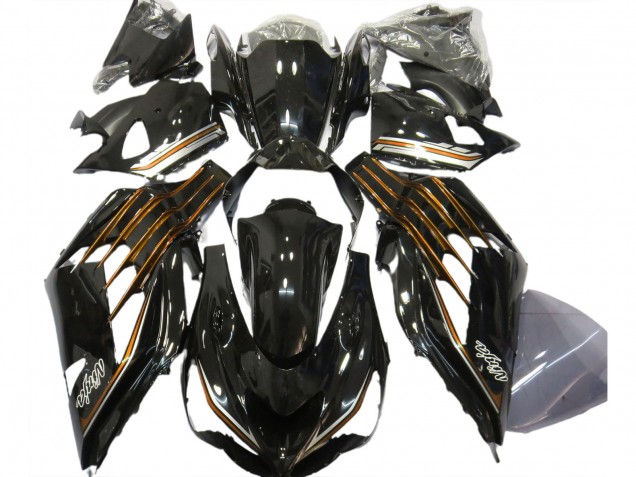 Carenados Moto Kawasaki ZX14R 2012-2024 - Negro Brillante Naranja