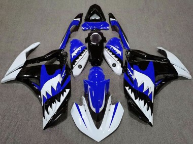 Carenados Moto Yamaha R3 2015-2018 - Blanco Azul Negro Tiburón