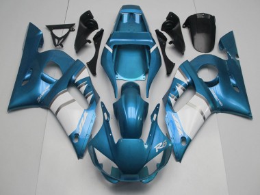 Carenados Moto Yamaha R6 1998-2002 - Azul Blanco Plata