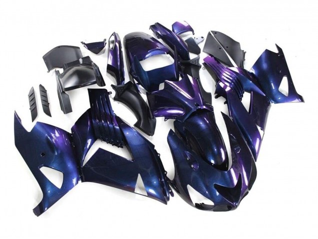 Carenados Moto Kawasaki ZX14R ZZR1400 2006-2011 - Camaleón Azul Púrpura