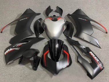 Carenados Moto Ducati Panigale V2 2020-2024 - Plata Rojo Negro Mate Corse