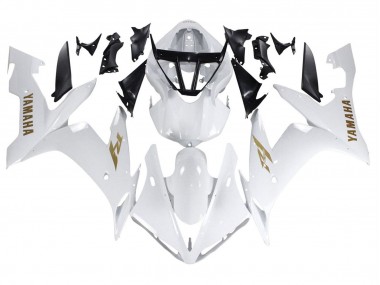 Carenados Moto Yamaha YZF 1000 R1 2004-2006 - Blanco Oro Calcomanías