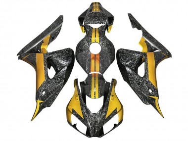 Carenados Moto Honda CBR1000RR 2006-2007 - Oro Negro Falsificado FibraCarbono