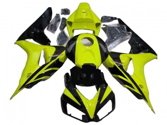 Carenados Moto Honda CBR1000RR 2006-2007 - Verde Negro Brillante Geométrico