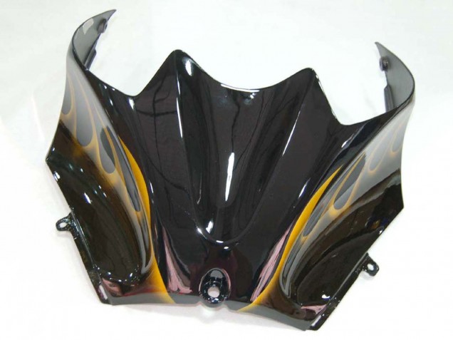 Carenados Moto Kawasaki ZX14R ZZR1400 2006-2011 - Negro Brillante Oro Llama