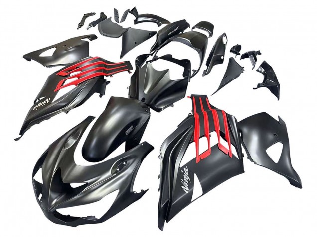 Carenados Moto Kawasaki ZX14R ZZR1400 2012-2024 - Negro Mate Rojo Blanco Ninja