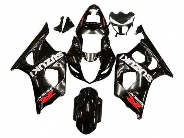 Carenados Moto Suzuki GSXR 1000 2003-2004 - Negro Brillante Blanco Rojo Calcomanías