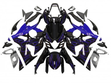 Carenado Moto Suzuki GSXR 1000 2007-2008 - Negro Brillante Azul Llama