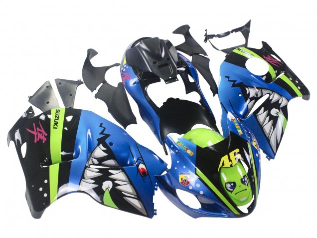 Carenados Moto Suzuki GSXR 1300 Hayabusa 1996-2007 - Azul Verde Tiburón 46