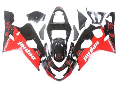 Carenados Moto Suzuki GSXR 600 / GSXR 750 2004-2005 - Negro Brillante Rojo Jordan Michelin