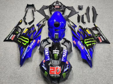 Carenados Moto Yamaha YZF R3/R25 2022-2024 - Azul Verde Negro Monstruo ENEOS 20