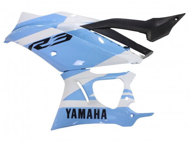 Carenados Moto Yamaha YZF R3/R25 2022-2024 - Blanco Azul Claro