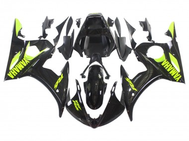 Carenados Moto Yamaha YZF R6 2003-2004 - Negro Brillante Neon Amarillo