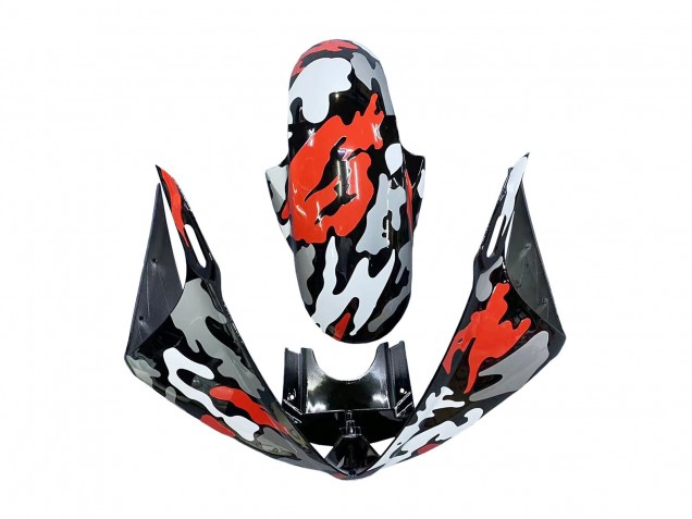 Carenados Moto Yamaha YZF R6 2003-2004 - Negro Rojo Gris Camouflage