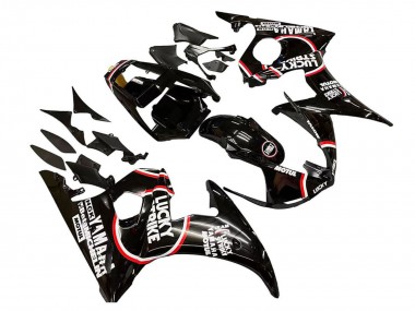 Carenados Moto Yamaha YZF 600 R6 2005 - Negro Brillante Blanco Lucky Strike Motul