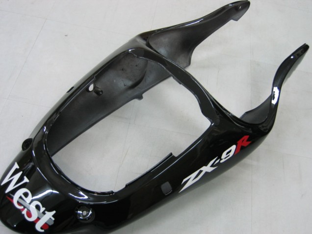 Carenados Moto Kawasaki ZX9R 2000-2001 - Negro Brillante Blanco West
